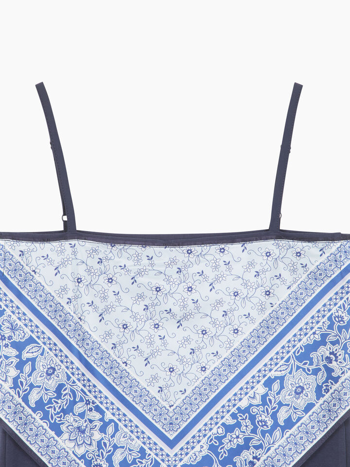 Blue scarf top - null - Blue | Sisley K image number 3